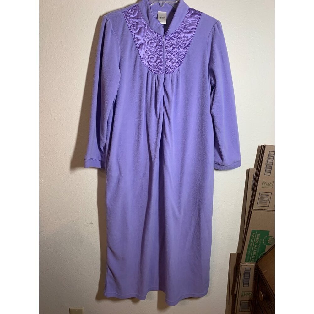 Vintage Blair Pull Over Robe Granny Fleece Casual Loungewear Purple Mumu Medium